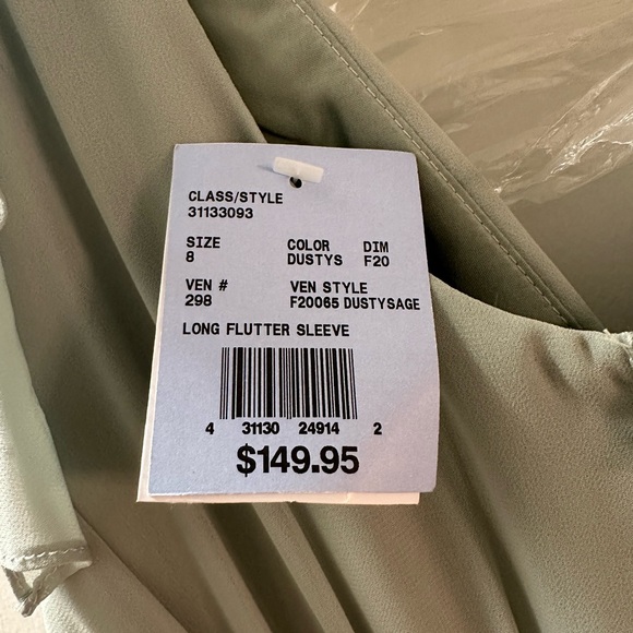 David’s Bridal Green Bridesmaid Dress - Picture 3 of 4